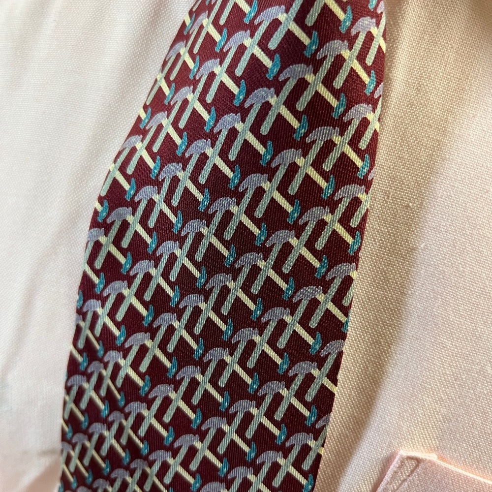 2 for $10 Vintage Spencer and Lowe silk tie with hammer designs
